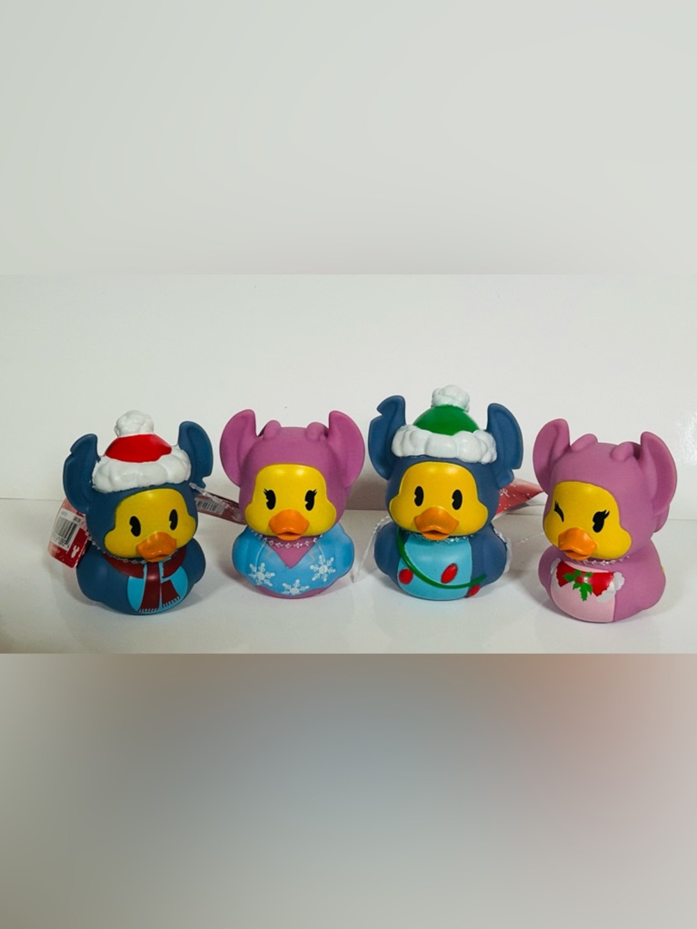 NEW!! Disney’s Stitch & Angel Festive Holiday Rubber Ducks-4 Piece Set (NWT)